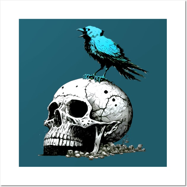 The Blue Bird Social Media is Dead to Me, No. 1 on a Dark Background Wall Art by Puff Sumo